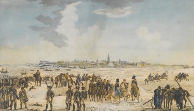 Az orosz hadsereg átkelése a Rajnán Düsseldorf mellett, 1814. január 13. alkotó: Unbekannt