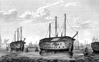 Dronning Maria és Waldemar dán börtönhajók Koppenhágában, 1848-1849 alkotó: Unbekannt