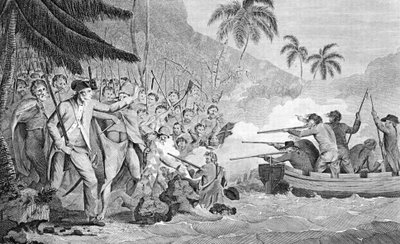 James Cook kapitány halála 1779. február 14-én, 1784 alkotó: Unbekannt