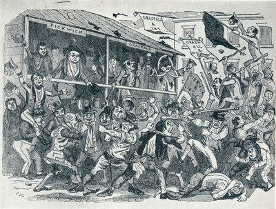 Választás Eatanswillben, c1836, 1925 alkotó: Unbekannt