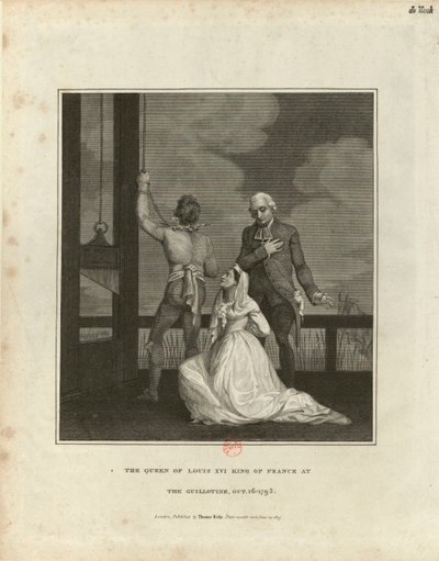 Marie Antoinette kivégzése 1815. október 16-án, 1793. október 16-án. alkotó: Unbekannt