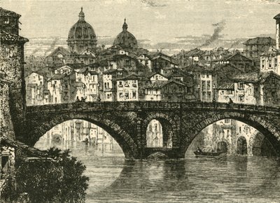 A Fabrician-híd, Róma, 1890. alkotó: Unbekannt