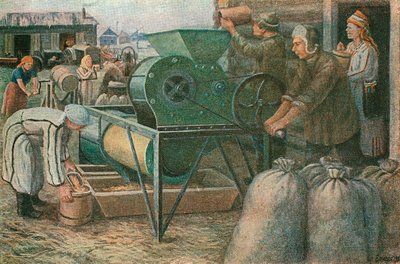Harc a betakarításért: vetőmagok válogatása egy mordvai kolhozban, 1933 alkotó: Unbekannt
