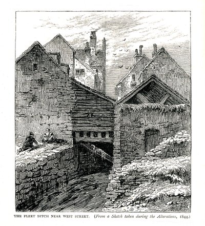 A Flotta-árok a West Street közelében, átalakítások során, 1844 alkotó: Unbekannt