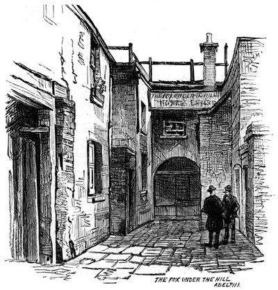 The Fox under the Hill nyilvános ház, Adelphi, Westminster, London, 1887 alkotó: Unbekannt