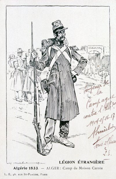 A francia idegenlégió, Maison Carrée, Algéria, 1833, XX. század alkotó: Unbekannt