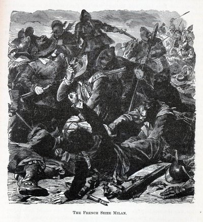 A franciák elfoglalják Milánót, 1882 alkotó: Unbekannt