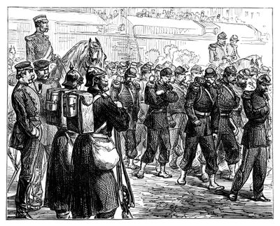 A francia csapatok elhagyják Metz-et, 1870 alkotó: Unbekannt