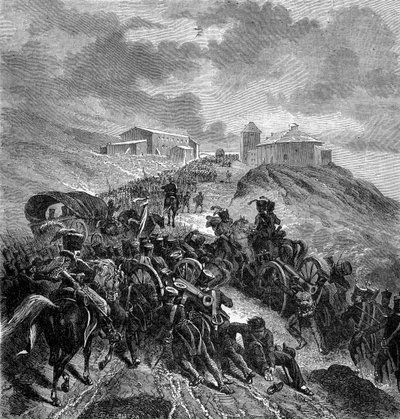 A francia hadsereg átkelt a Sierra Guadarramán, Spanyolország, 1808. szeptember 22-24. 1882-1884 alkotó: Unbekannt