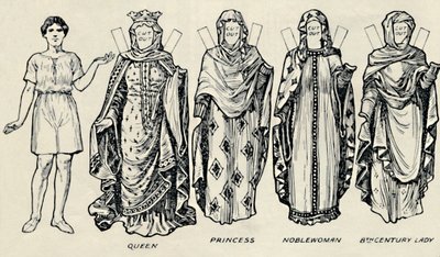 The Gallery of British Costume: Hogyan öltözködtek az emberek az angolszász időkben, 1934 alkotó: Unbekannt