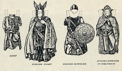 The Gallery of British Costume: A dánok és későbbi angolszászok ruhája, 1934 alkotó: Unbekannt