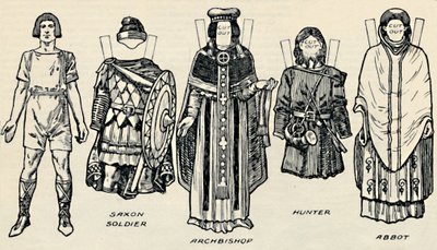 The Gallery of British Costume: A dánok és későbbi angolszászok ruhája, 1934 alkotó: Unbekannt