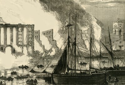 A nagy tűz a Cottons Wharf Tooley Streeten, 1861, 1878. alkotó: Unbekannt