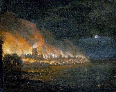 „A londoni nagy tűzvész, 1666”, c1666 alkotó: Unbekannt