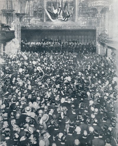 A Nagy Toborzó Találkozó a Londoni Guildhallban, 1914 alkotó: Unbekannt