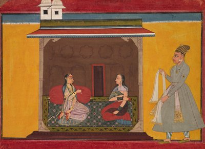A hősnő, akit hűségesen szeretnek: Rasamanjari levél, c. 1710. alkotó: Unbekannt