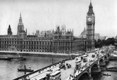 A Parlament háza és a Westminster Bridge, London, 1926-1927 alkotó: Unbekannt