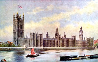 A Parlament házai a Lambeth-palotából, Westminster, London, 1905 alkotó: Unbekannt