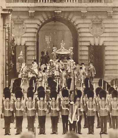 A király és a királynő elhagyja a palotát a koronázásra, 1937 alkotó: Unbekannt