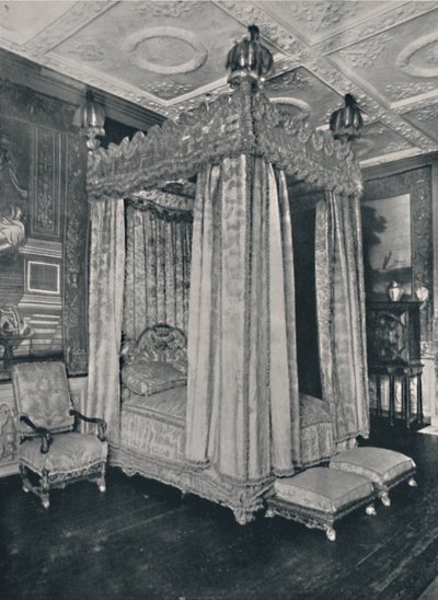 A Kings hálószoba Knole-ban. Bedstead I. Jamesnek készült, 1928 alkotó: Unbekannt