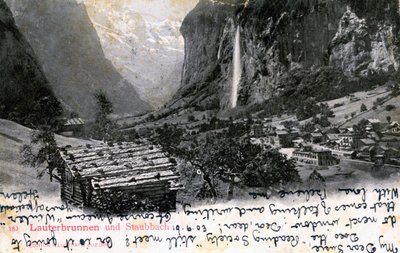 A Lauterbrunnen-völgy, Berni Oberland, Svájc, 1903 alkotó: Unbekannt