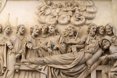 A Szűz élete, A Szűzanya háza, Santa Casa, a Szent Ház másolata, Loretói Boldogasszony templom, Prága, Cseh Köztársaság alkotó: Unbekannt