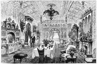 Az ebédlőterem a városházán, Birmingham, West Midlands, 1887 alkotó: Unbekannt
