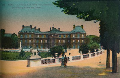 A luxemburgi palota és a Jardin du Luxembourg, Párizs, 1920 alkotó: Unbekannt