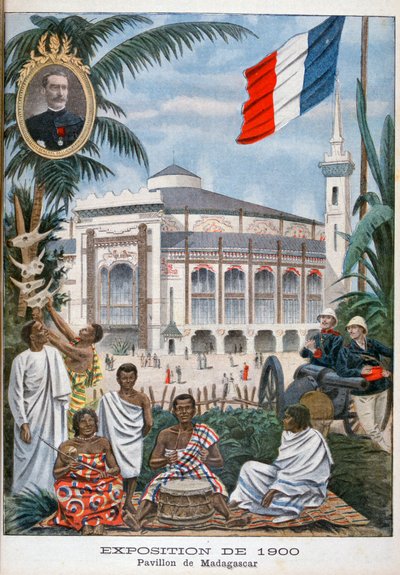 Madagaszkár pavilon az 1900-as egyetemes kiállításon, Párizs, 1900 alkotó: Unbekannt