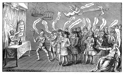 A varázsló vagy a palackvágó. Angol hiszékenység: vagy, Yere all Bottled, 1749 alkotó: Unbekannt