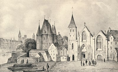 A Maison du Lieutenant és a St Landry-templom 1540-ben, 1915-ben alkotó: Unbekannt