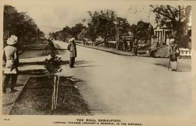 The Mall, Rawalpindi – Lockharts Memorial in Distance, c1918-c1939. alkotó: Unbekannt