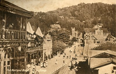 The Mall and Ridge - Simla, c1918-c1939. alkotó: Unbekannt