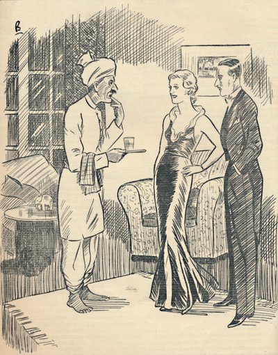 A Memsahib sugározza újonnan megszerzett Hindustani...-ját, 1936. alkotó: Unbekannt