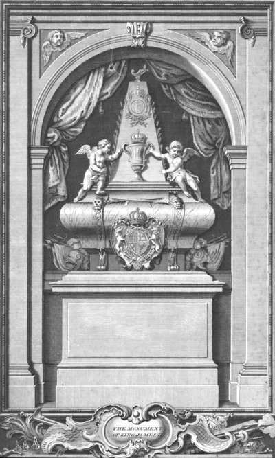 Jakab király emlékműve II. Felállítva...Párizsban 1703-ban., 1753 körül alkotó: Unbekannt