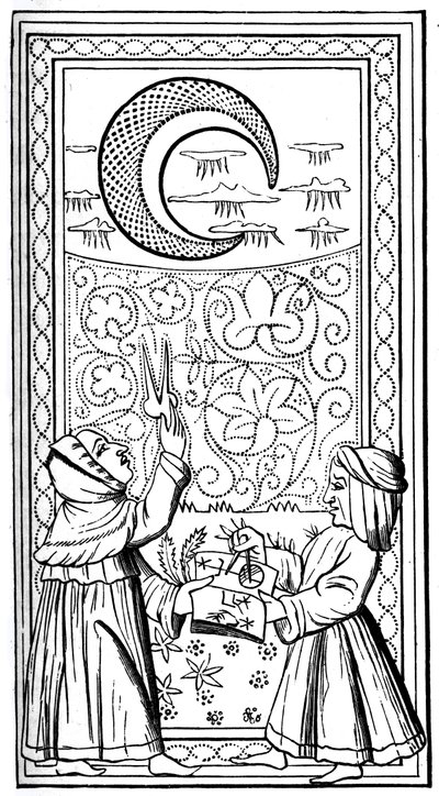A Hold, tarotkártya, 14. század, 1870 alkotó: Unbekannt