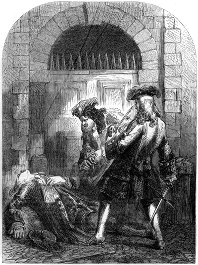 William Mountford színész meggyilkolása, 1692, 19. század alkotó: Unbekannt