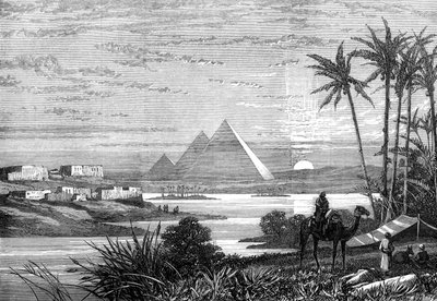 A Nílus és a piramisok a Boulak útról, 1874 alkotó: Unbekannt