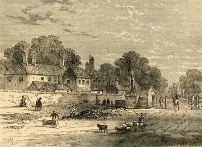 Az Old Turnpike, Kensington, 1820-ban, 1876 körül. alkotó: Unbekannt