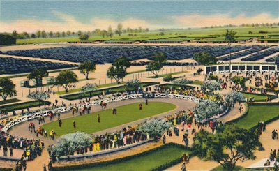 A Santa Anita karámja, Los Angeles Turf Club, Arcadia, California, 1930-as évek. alkotó: Unbekannt