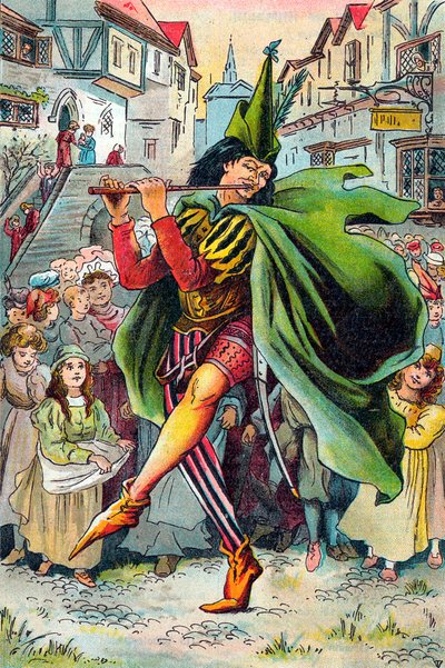 A Pied Piper elvezeti Hamelin gyermekeit, 1899 alkotó: Unbekannt