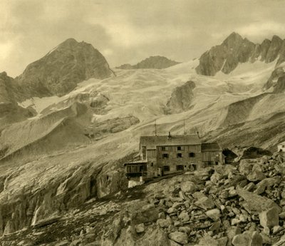 A Plauener Hütte és a gleccser, Zillergrund, Tirol, Ausztria, 1935. alkotó: Unbekannt