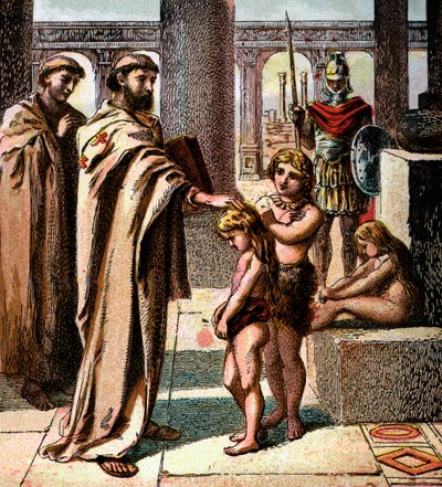 A pápa és a szász gyermekek, 1850 alkotó: Unbekannt