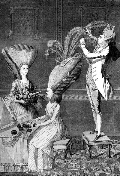 Az elképesztő fejruha vagy a tollas hölgy, 1776 alkotó: Unbekannt