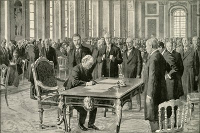 Nagy-Britannia miniszterelnöke aláírta a békeszerződést, 1919. alkotó: Unbekannt