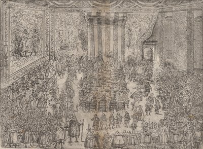 A hercegi étkezés Die Fürstliche Mahlzeit, a Wolfga esküvőjét bemutató sorozatból..., 1614. alkotó: Unbekannt