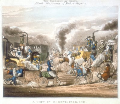 A Steam fejlődése. Kilátás a Regents Parkban, 1831, 1828 alkotó: Unbekannt