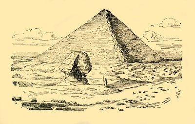 Khufu király piramissírja és a Nagy Szfinx Gizehben, Egyiptomban, 1930. alkotó: Unbekannt