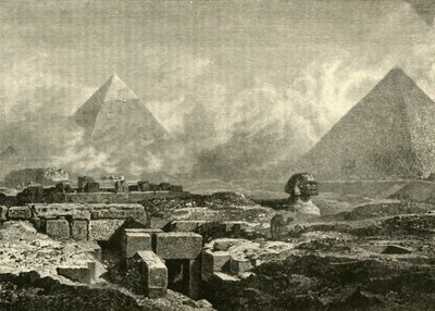 A piramisok és a szfinx, 1890. alkotó: Unbekannt