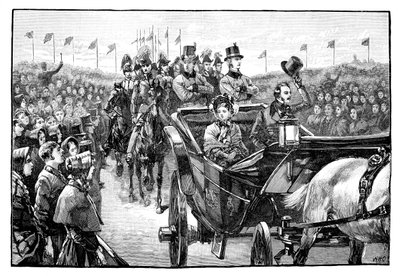A Queens érkezése a Manchester melletti Peel Parkba, 1851, 1888 alkotó: Unbekannt